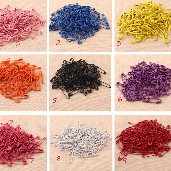 multicolor small size safety pins 19*5mm label pins brooch pins Metal Stitch Markersfor sewing accessories  500pcs