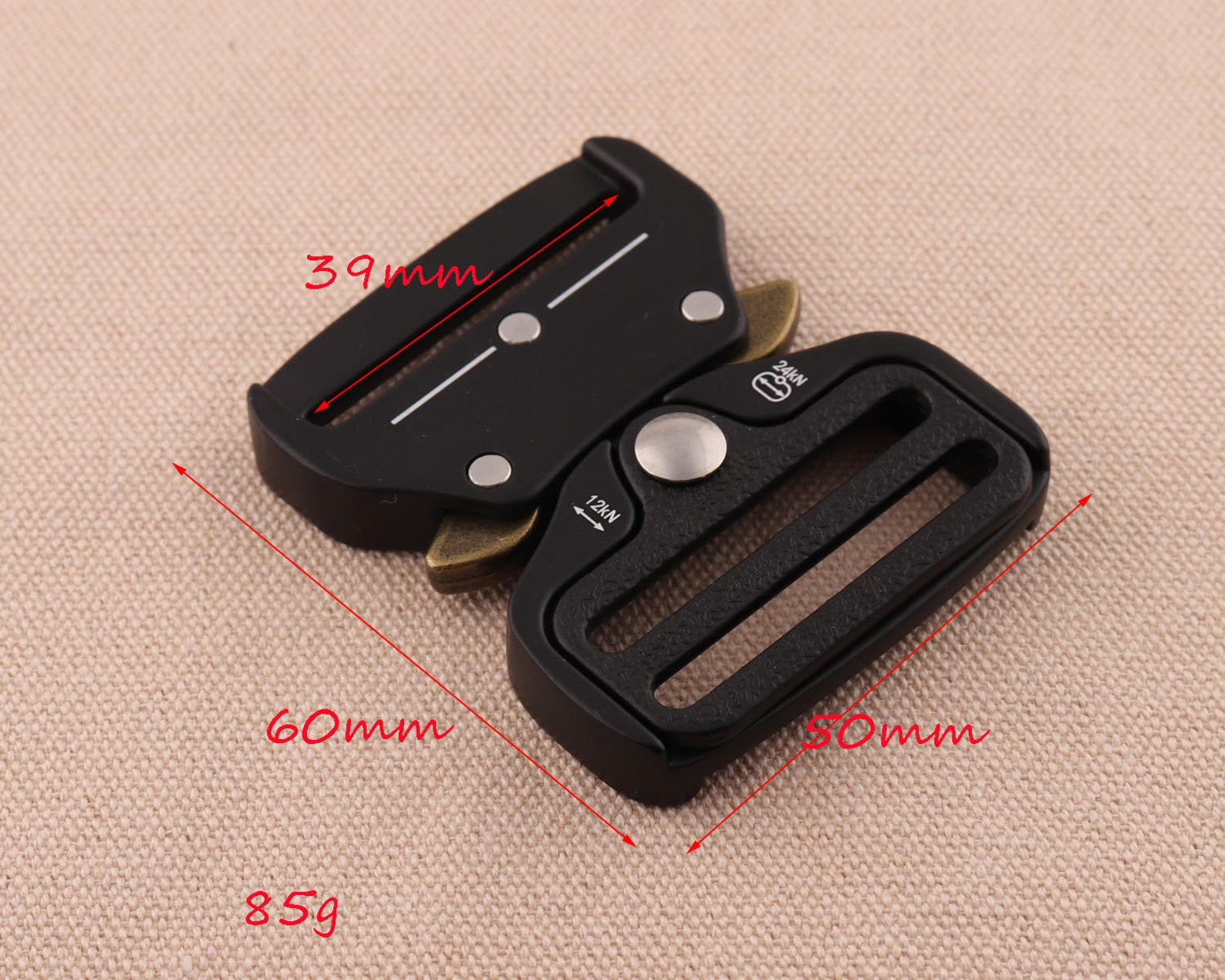 Quick Side Slide Release Belt Buckle 39mm Inner Black Color Etsy