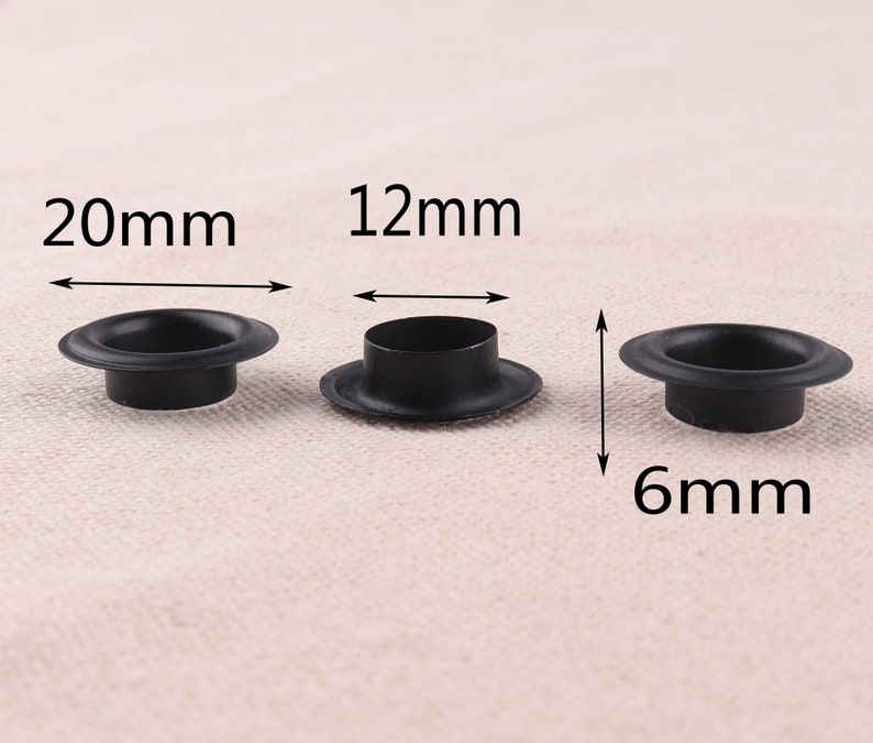 100sets/black Eyelets Grommets Round Eyelets Hole Grommets Etsy