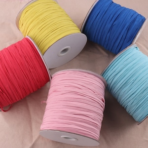 Thin sewing 5mm elastic band pink/blue/red/yellow color high elastic flat rubber band, waist band, thin belt sewing garment accessory