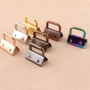 20pcs 25mm 1inch key fob hardware copper/bronze/silver/gunmetal/gold /rose gold /rainbow color for webbing lanyards key fobs