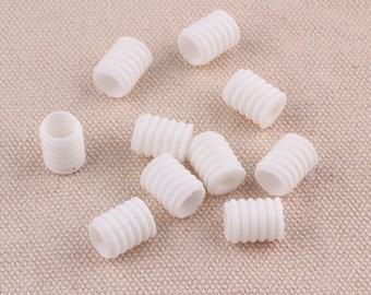 9*6mm Elastic Adjustment Ear Cord Buckle No slip Rubber Button Cord Lock Stopper Rope Ends for Face Mouth Cover white Elastic cord stopper