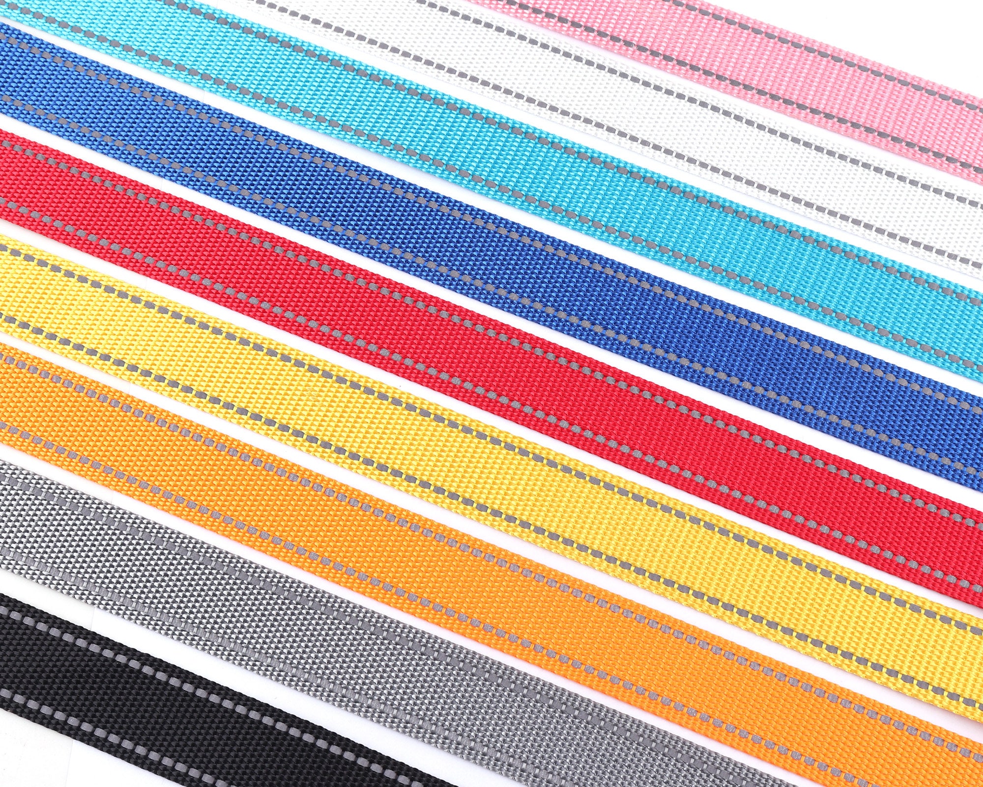 Webbed Ribbon 1 Inch(25mm) Reflective Nylon Webbing Ribbons for Pet Collar Knapsack ...