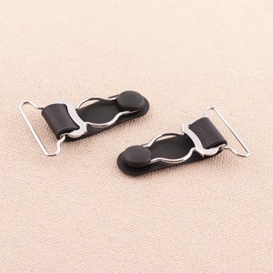 Silver Dungaree Buckles Fastener Clip With Black strap Bib Button Rivet Triglides Slide calabash Shape Suspender Fit 26mm strap