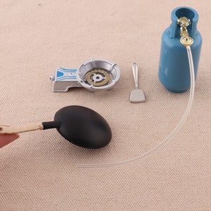 Dollhouse Miniature Accessories,metal cooking utensil miniature cookware with stand,Cooking Utensil Kitchen Tool t for Dollhouse Miniatures