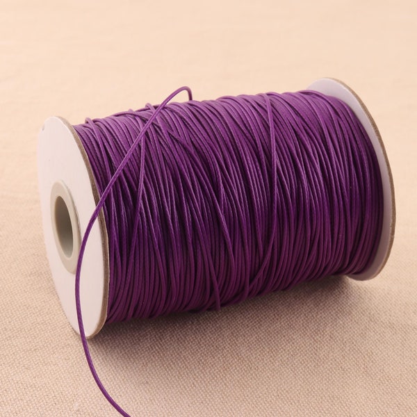 1.0mm polyester Waxed Cord Waxed Rope making Bracelet Water Proof dark purple Leather Working Cord beading necklace bracelet making 20yards