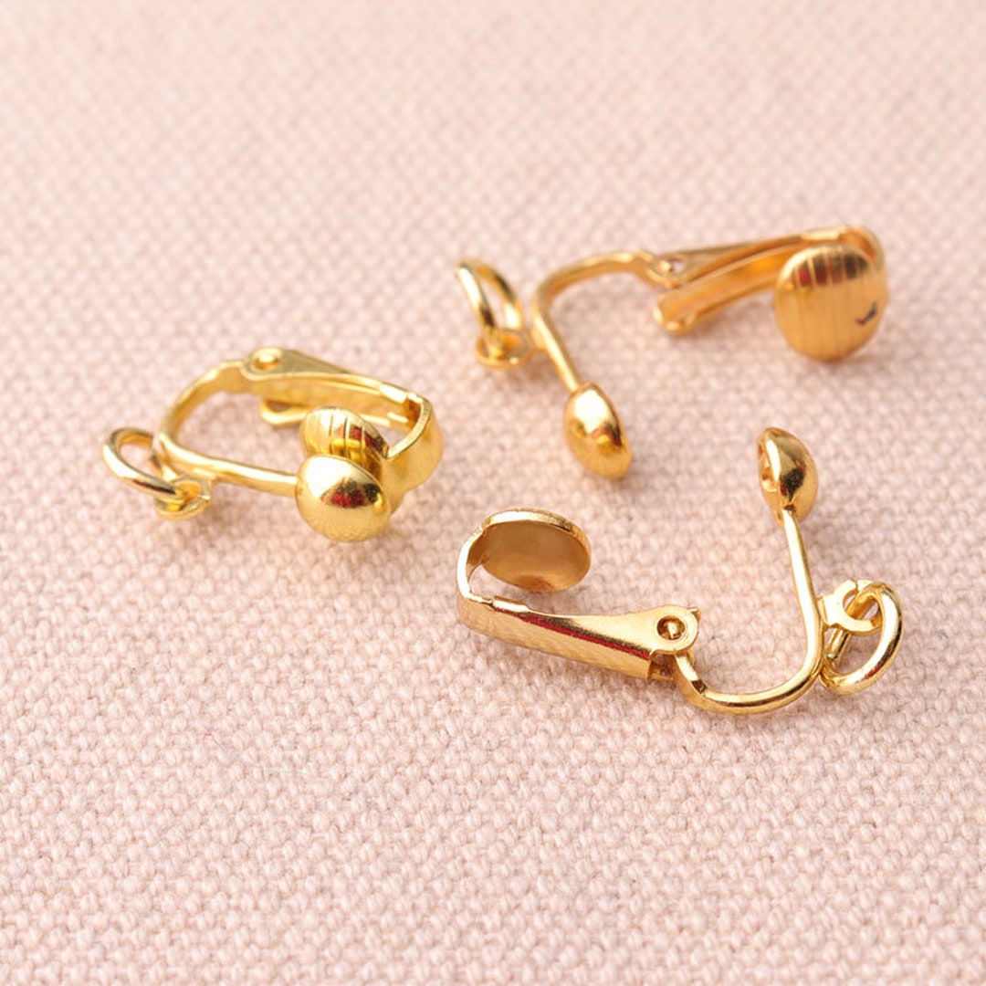 6pairs Clip on Earring Converter Gold Plated Earring Clip With Smal ...