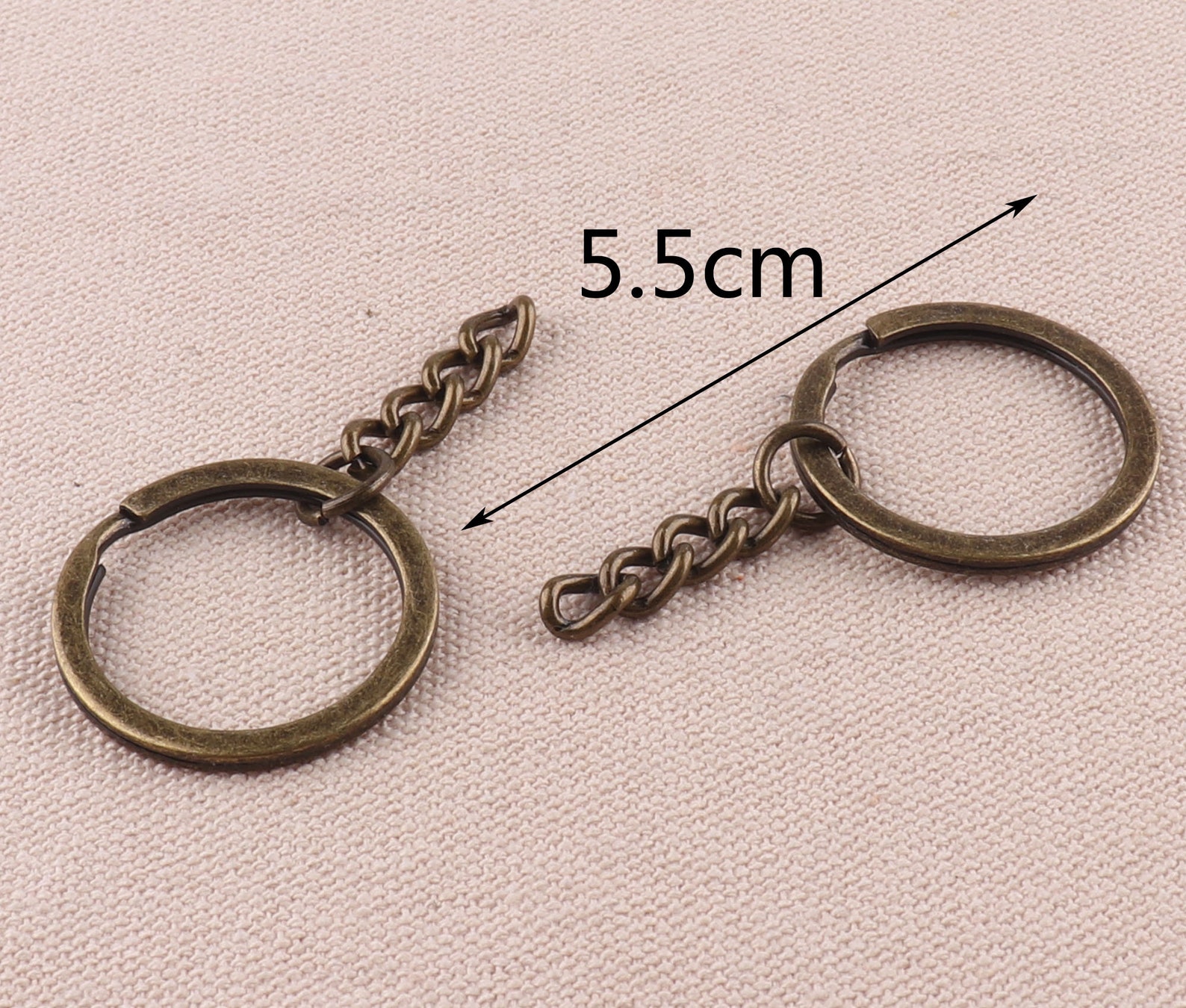 25mm Key Chain Rings With Attached Chain Chain Ring Split Etsy