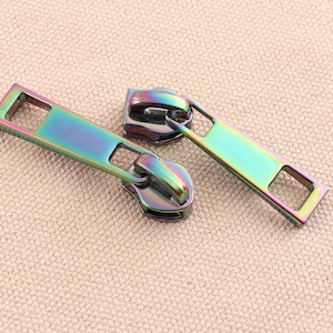 6pcs  Rainbow Color Colorful Zipper Heads ,Zipper pulls charms,zipper slider for 5#zippers bag ,shoes ,garment diy hardware accessories