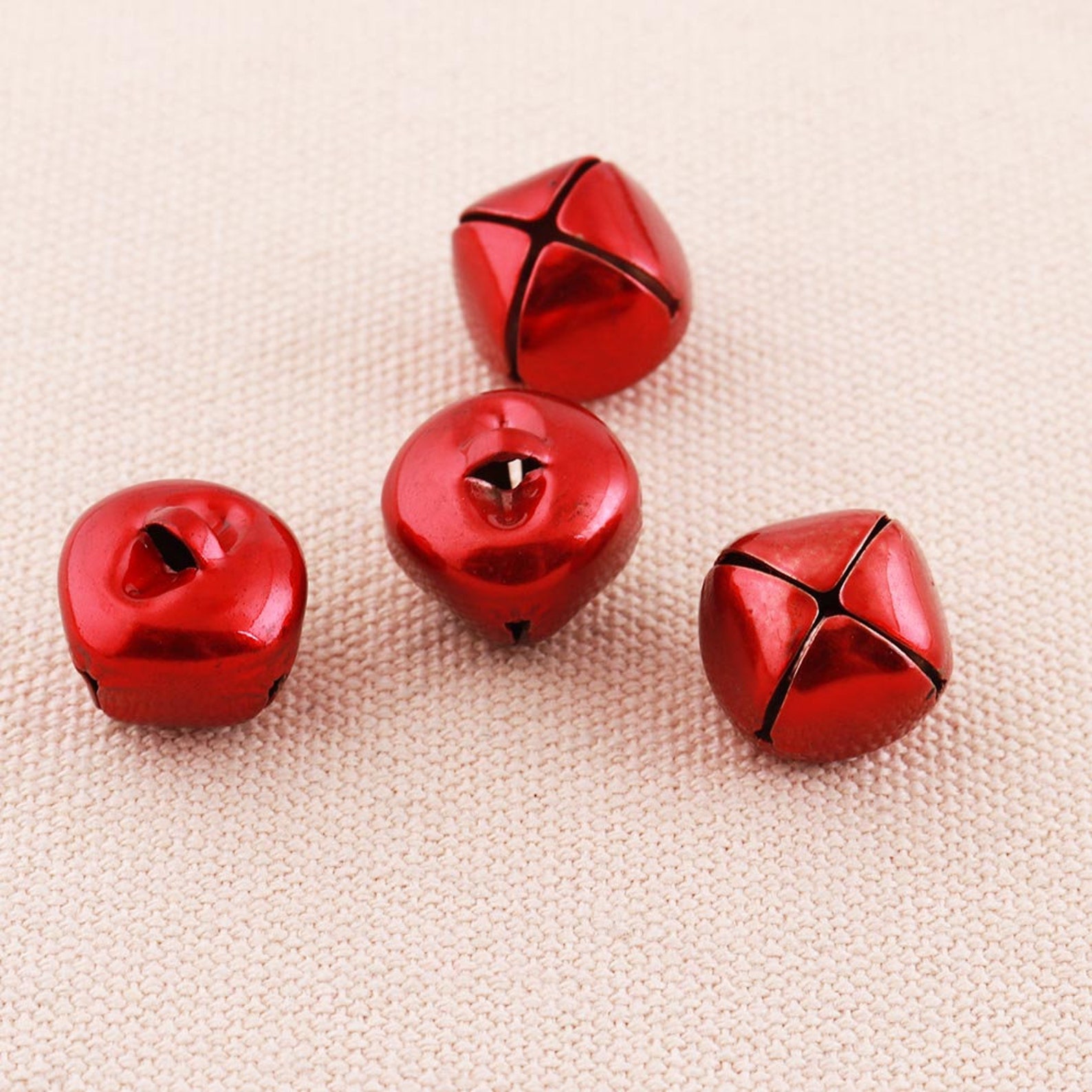 Red Jingle Bells Christmas Embellishment 15mm Bells Metal Etsy