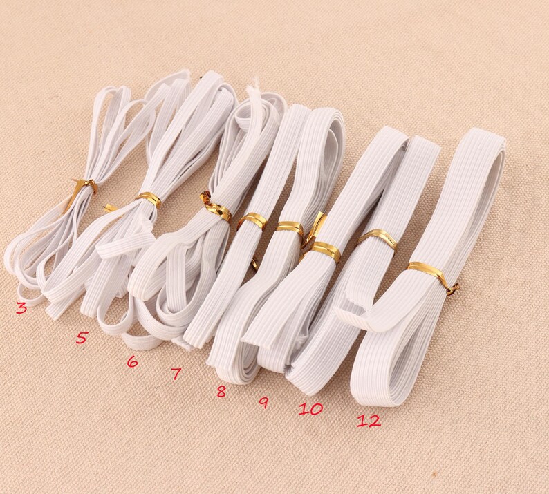 Elastic Tape 3/5/6/8/9/10/12mm White Color Elastic Band Rope - Etsy