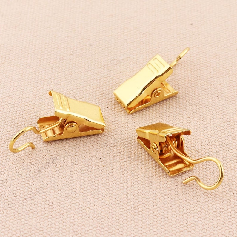20pcs gold Alligator Clips metal alligator clip with teeth bulk clips crocodile clips spring clips snap hook clasp