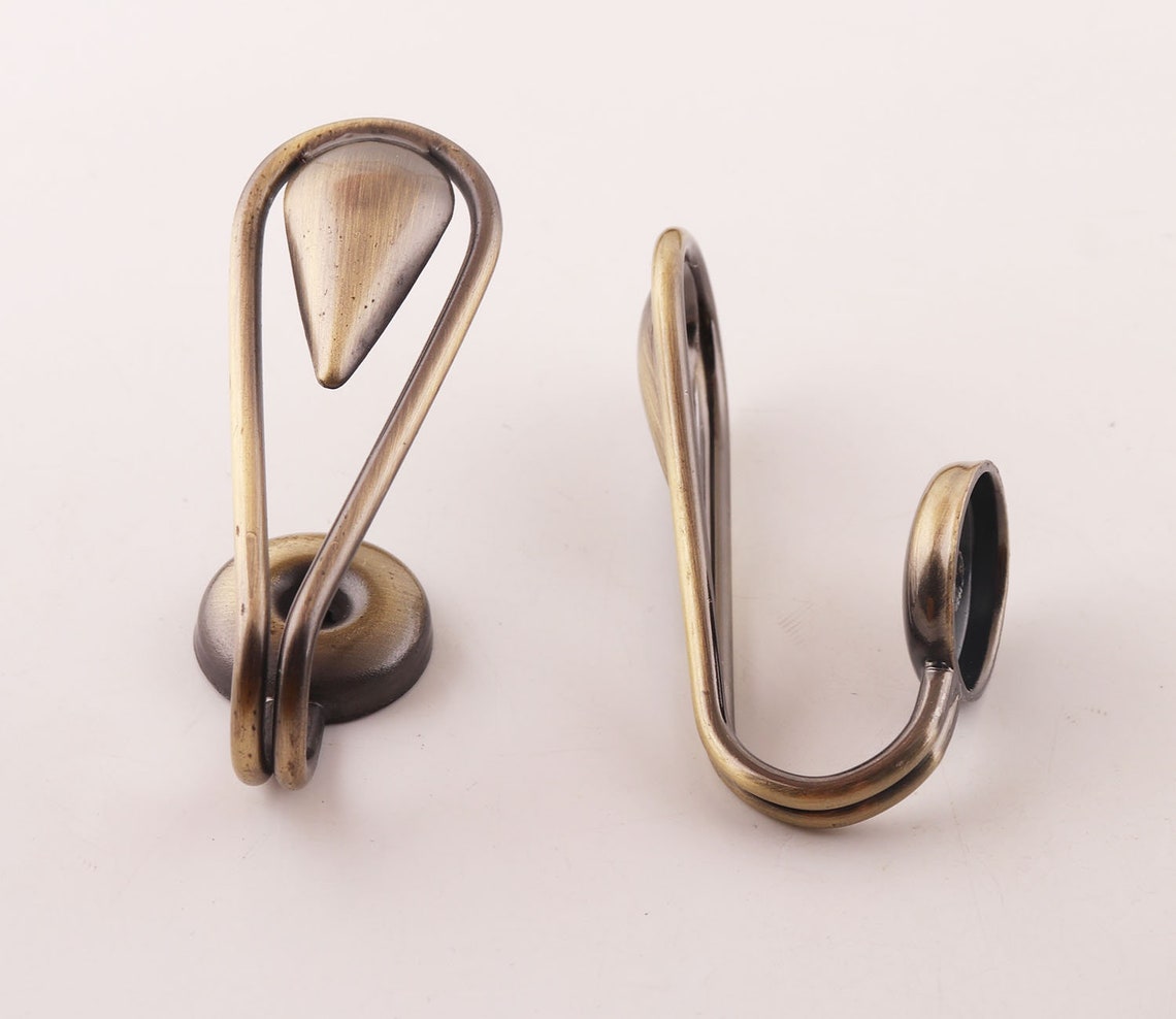 2pc Wall Curtain Hook Bronze 67mm Decorative Hooks Tie Etsy