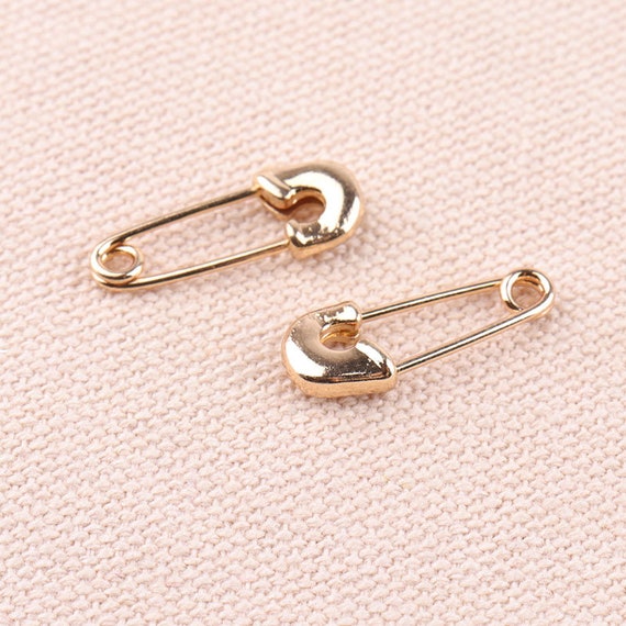 300X Small Safety Pins Gold Color 18mm Brass Metal Sewing Craft