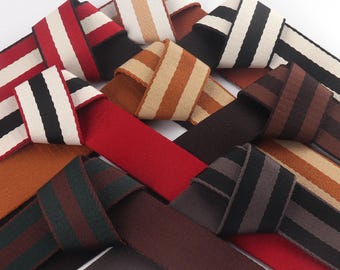 38mm Cotton Striped Webbing Colored Webbing sold by the yards Canvas Belt Webbing for Dog Collar/Bag handles/Guitar Strap/Leash Accessories