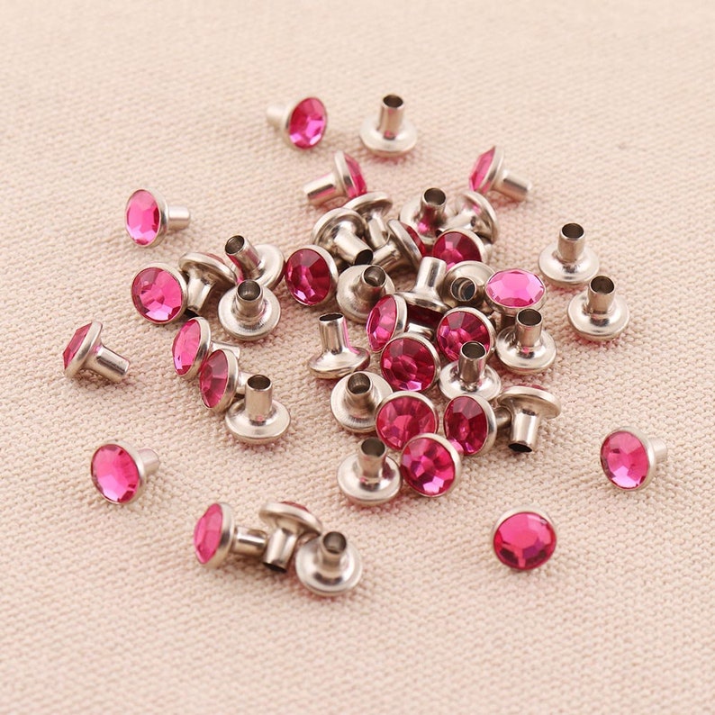 30pcs Nailhead 7mm Rhinestone Rivets Diamond Riveting Supplies Etsy