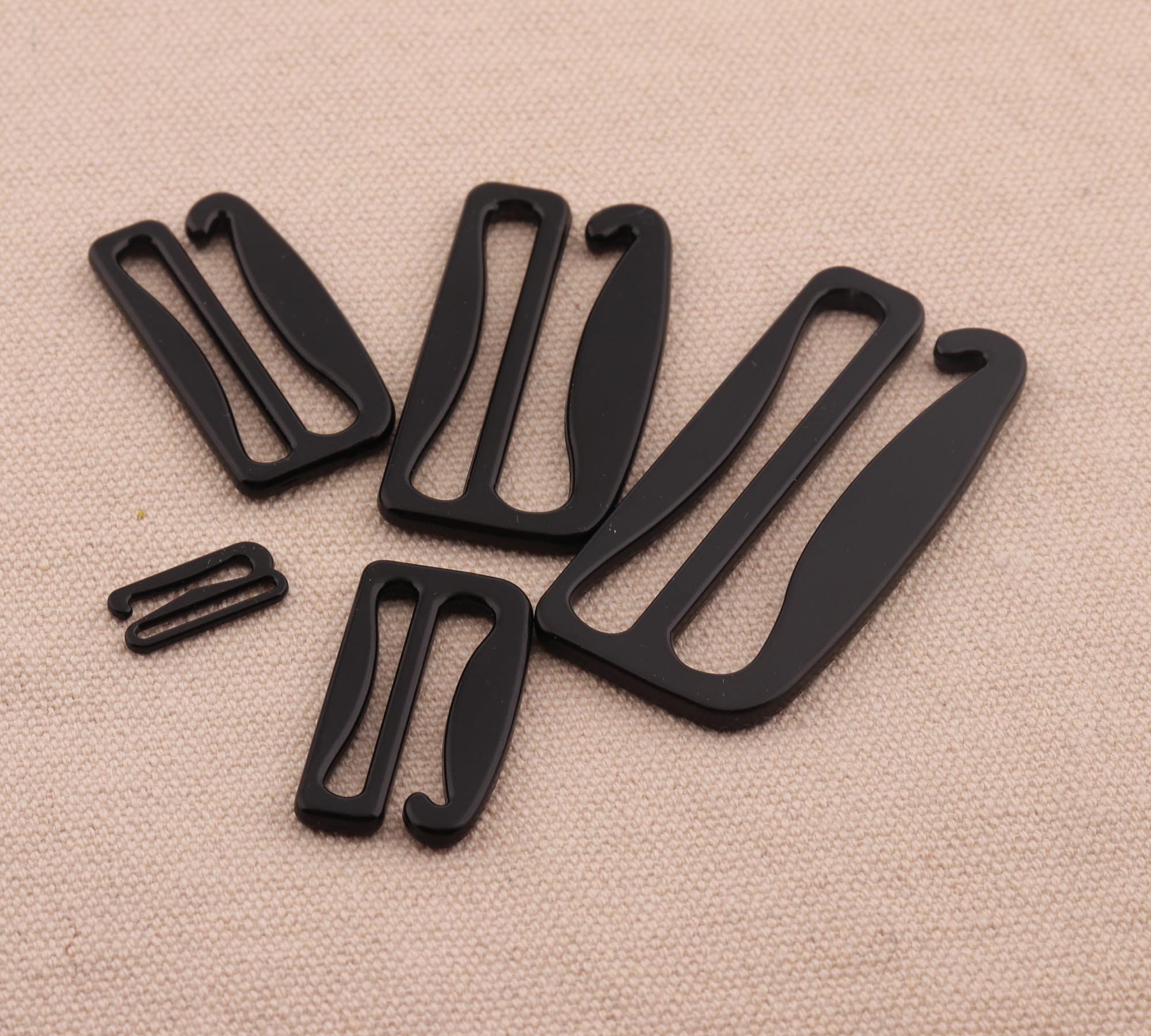 Bra Strap Slider Hooks15/25/30/38/50mm Black Color Bra Making G  Hooksswimwear Making Slider Buckle Adjustable Hook Garment Accessories 