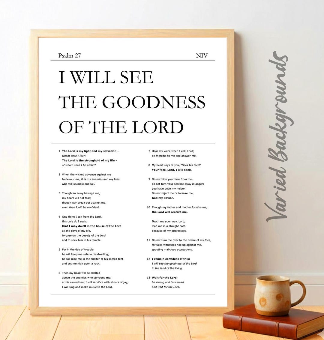 Psalm 27 NIV Printable | Christian Scripture Wall Art (digital Download ...