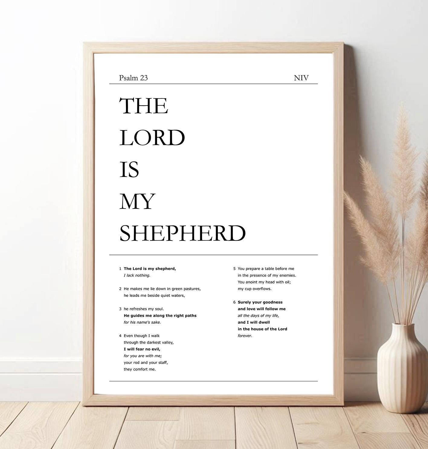 Psalm 23 Printable NIV |the Lord is My Shepherd Wall Art | Christian ...
