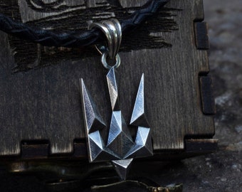 Tryzub Trident Pendant - Ukrainian jewelry, Solid Sterling Silver 925, Ukrainian Trident Pendant