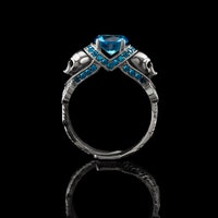 Anello del cranio anello d'argento anello cranio anello regolabile gioiello cranio piuma gioielli da donna gioielli gotici