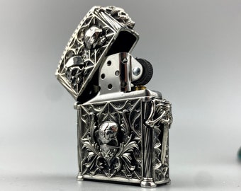 Unique Silver Lighter - Hear No Evil, See No Evil, Speak No Evil Design