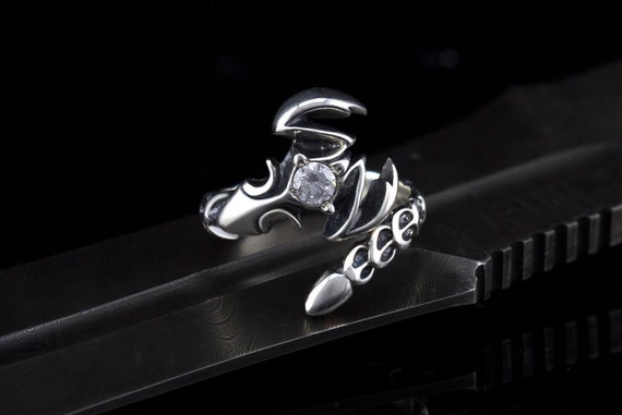 Adjustable Silver Scorpion Ring for Unisex Scorpio Zodiac Jewelry
