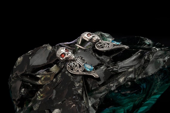 PARYFO Boucles D'oreilles Gothiques En Argent 925 - Tête De