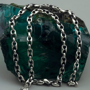 Enorme collar marinero de plata de ley para él