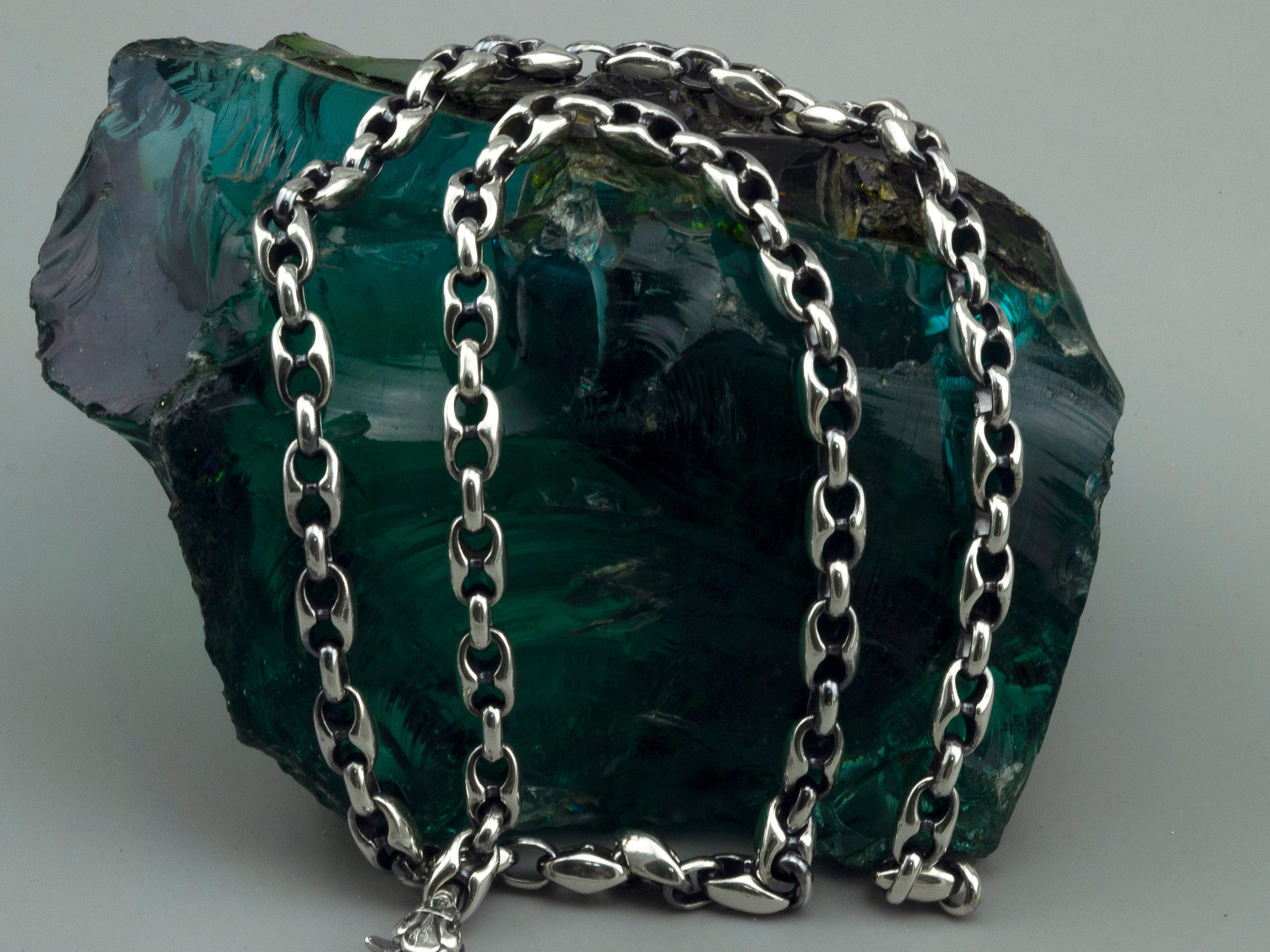 Massive Sterling Silver Mariner Necklace for Him