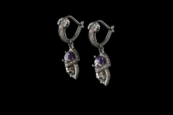 YEESIA Orecchini A Teschio In Argento Sterling 925 - Gotici, Punk, Con Zirconia Cubica, Regalo Unisex Con Scatola E Panno