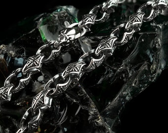 Avesano Figarokette in 925 Sterling Silber für Herren, italienische