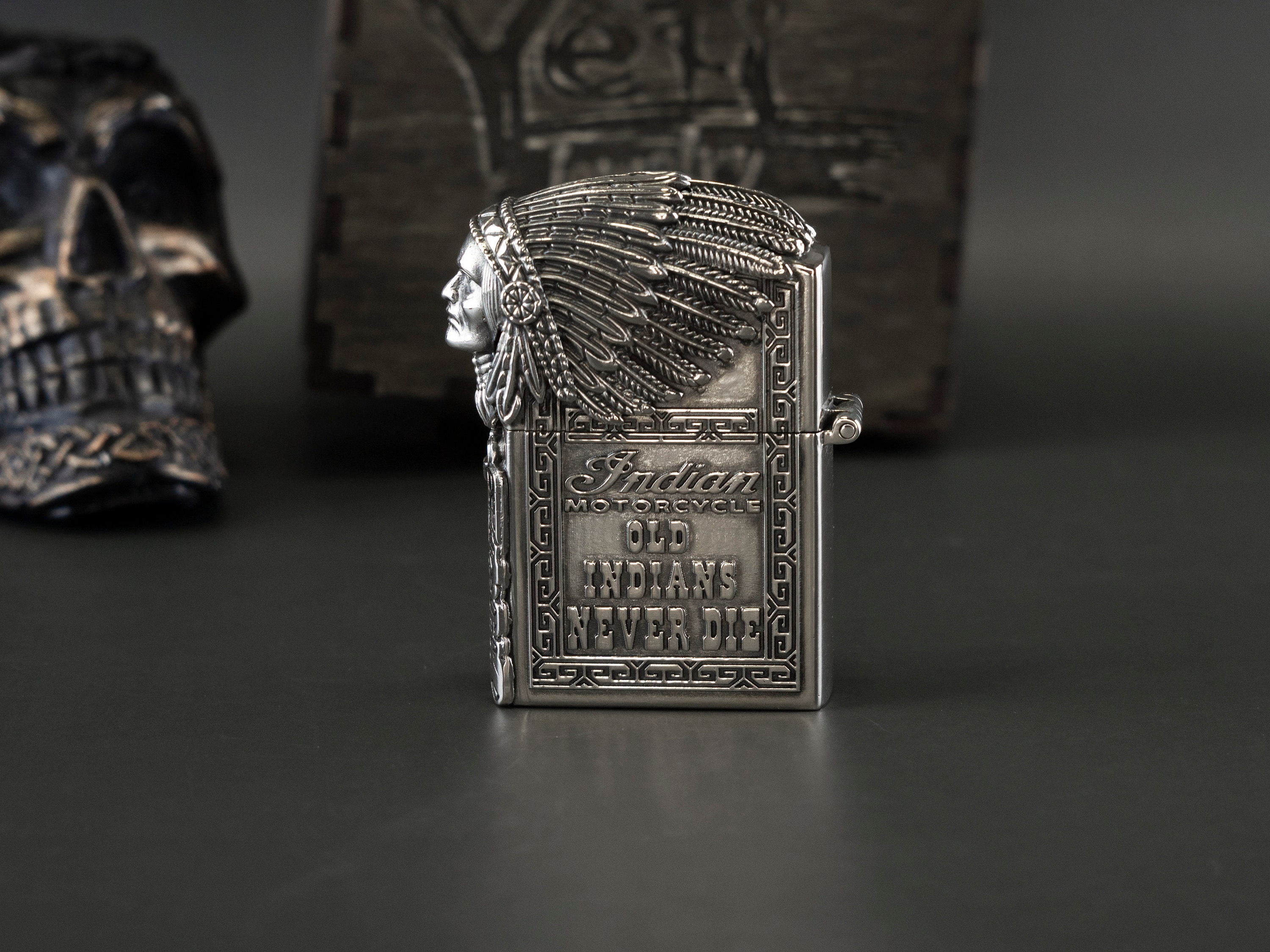 Silver Lighter Indian Chief Zippo Lighter Motorcycle Indian Etsy