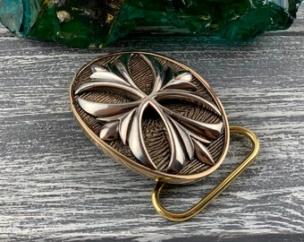 Unique Men's Silver Medieval Cross Biker Belt Buckle Accessory for