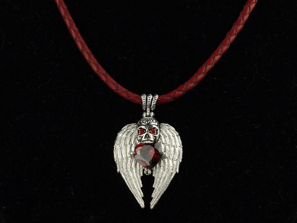 URONE Collana Gotica Con Teschio E Rosa Nera: In Argento Sterling 925, Ciondolo Regolabile Per Donne E Ragazze