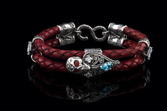Charm a forma di teschio, in argento Sterling 925, smaltato colorato, per braccialetti di Halloween, compatibile con braccialetti in stile europeo, per donne, uomini, moglie, figlia, 925 cm