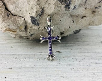 Croce/Ciondolo in argento sterling 925/Ciondolo croce/Ciondolo in argento/ Gioielli da motociclista/Gotico/Rockabilly/db-015 - Italia