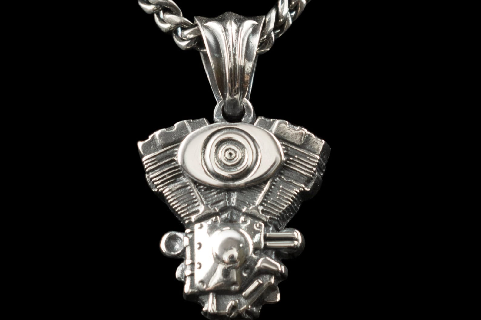 Silver biker pendant Motorcycle motor pendant Bikers jewelry Etsy