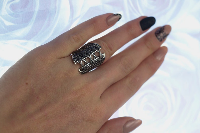 Girfr For Women 8.5 size Corset Ring Goth jewelry Gothic silver ring Wide Band ring 8 size