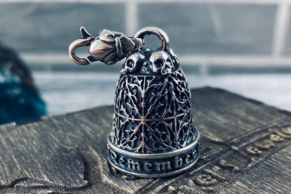 Sterling Silver 925 Skull Rider Keychain Gremlin Bell - Etsy
