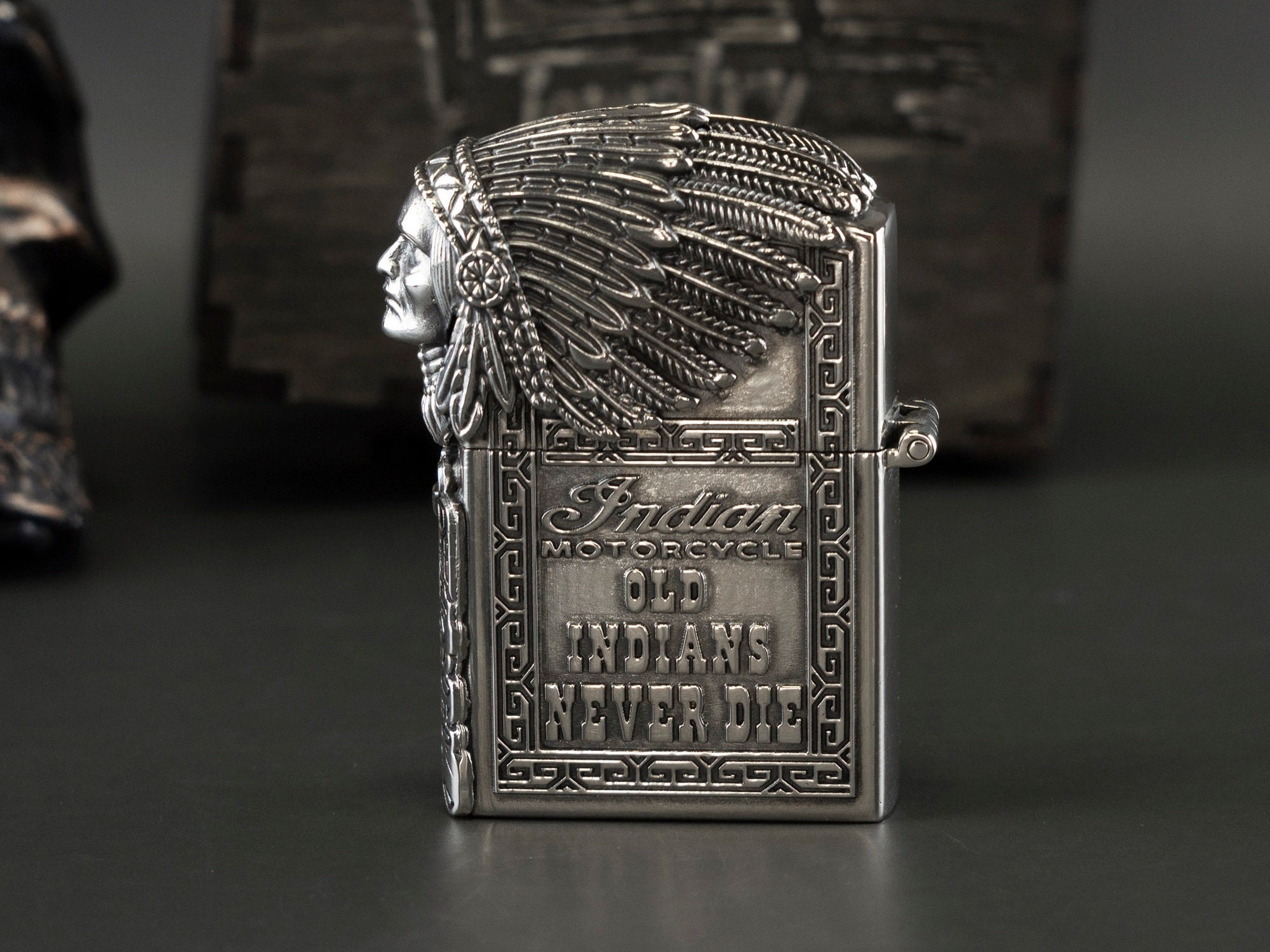 Silver Lighter Indian Chief Zippo Lighter Motorcycle Indian - Etsy
