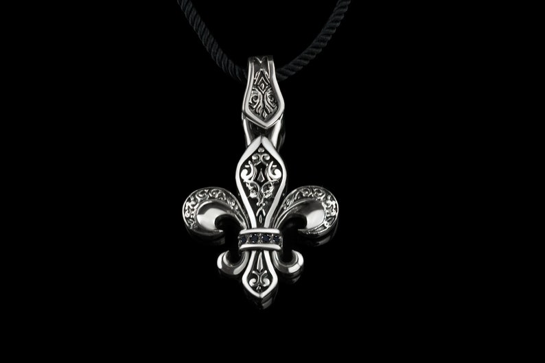 Fleur de lis pendant Fleur De Lis Charm Men/'s silver pendant