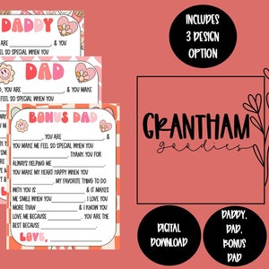 Note de la Saint-Valentin à papa avec fond Groovy Valentines, téléchargement numérique, imprimable, cadeau de papa Saint Valentin enfants