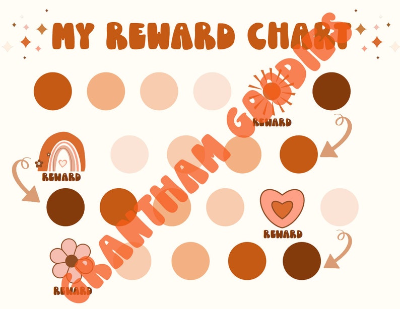 Groovy Retro Reward Chart, Behavior Chart, Digital Download, Printable ...