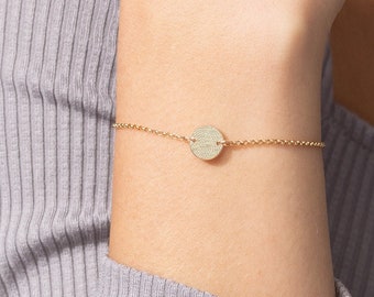 Engraved Fingerprint Bracelet: Sterling Silver, Gold Filled, Loved Ones Keepsake