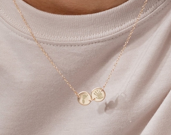 Actual Footprint Handprint Necklace: Personalized Baby Keepsake