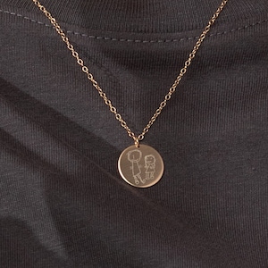 Personalized Kids Drawing Necklace • Actual Kid Drawing Photo • Customized Children Artwork • Gift For Mom • Gift for Grandmothers