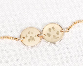 Multi Disc Actual Paw Print Bracelet • Cat or Dog Paw Print • Pet Memorial Jewelry • Custom Paw Print • Tribute to Pet • Pet Loss Jewelry