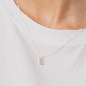 Regalo del Día de la Madre • Mini collar con etiqueta con huella de pie • Barra con etiqueta con huella de mano • Collar para niños