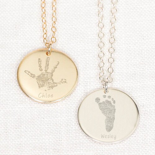 Actual Footprint Necklace Custom Footprint Jewelry Etsy